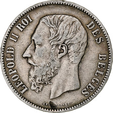 Coin, Belgium, Leopold II, 5 Francs, 5 Frank, 1869, VF(30-35), Silver, KM:24