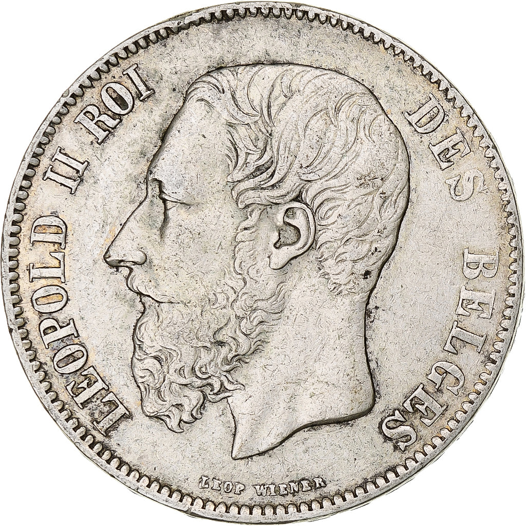 Coin, Belgium, Leopold II, 5 Francs, 5 Frank, 1869, EF(40-45), Silver, KM:24