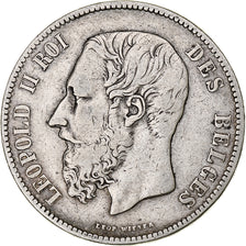 Coin, Belgium, Leopold II, 5 Francs, 5 Frank, 1870, Brussels, VF(30-35), Silver