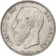 Coin, Belgium, Leopold II, 5 Francs, 5 Frank, 1871, EF(40-45), Silver, KM:24