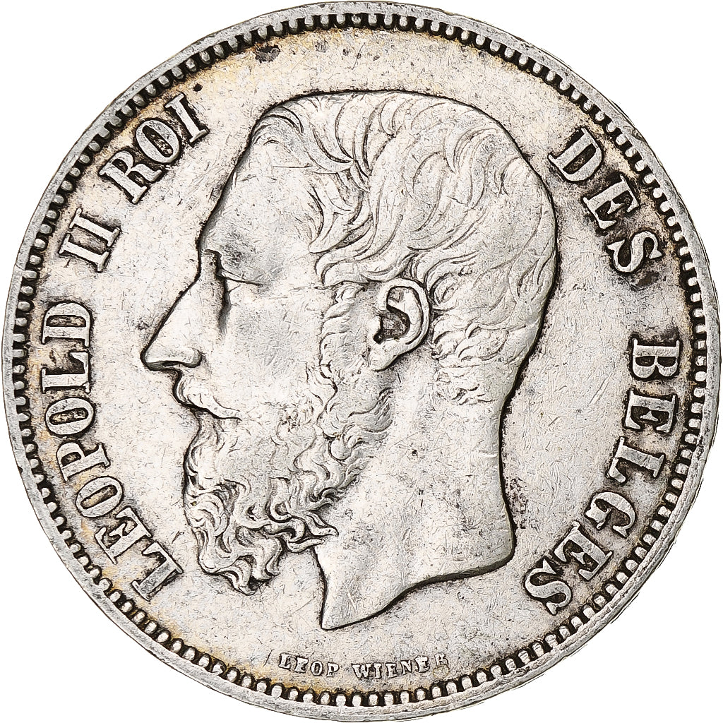 Coin, Belgium, Leopold II, 5 Francs, 5 Frank, 1875, VF(30-35), Silver, KM:24