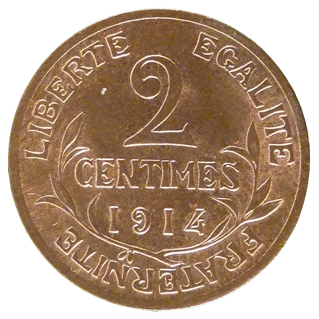 Francia, Dupuis, 2 Centimes, 1914, Paris, SPL-, Bronzo, Gadoury:107