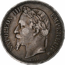 Munten, Frankrijk, Napoléon III, 5 Francs, 1869, Strasbourg, FR+, Zilver