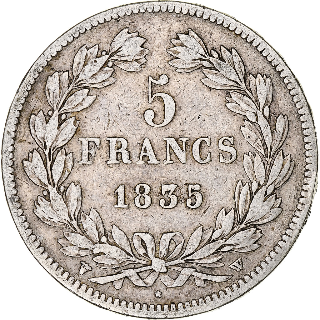Moneta, Francia, Louis-Philippe, 5 Francs, 1835, Lille, MB, Argento, KM:749.13