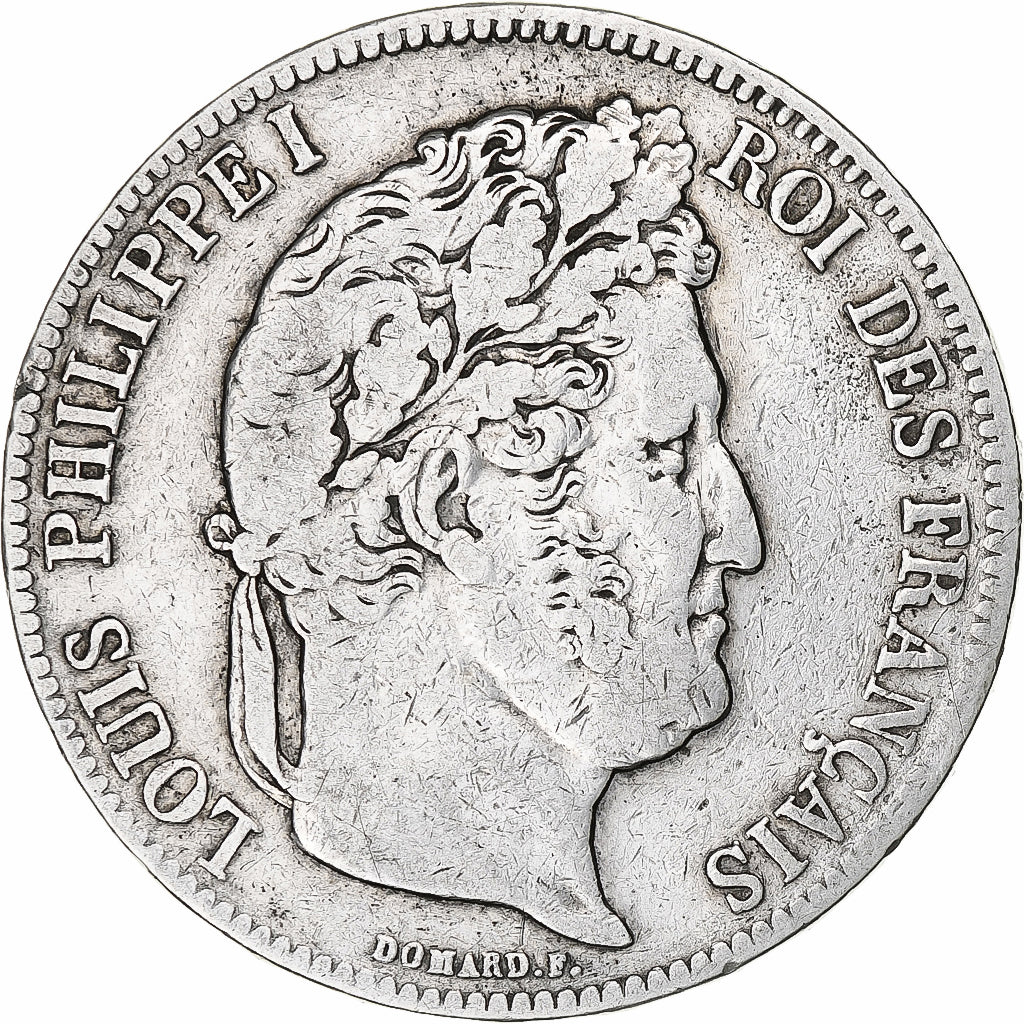 Munten, Frankrijk, Louis-Philippe, 5 Francs, 1839, Bordeaux, FR+, Zilver