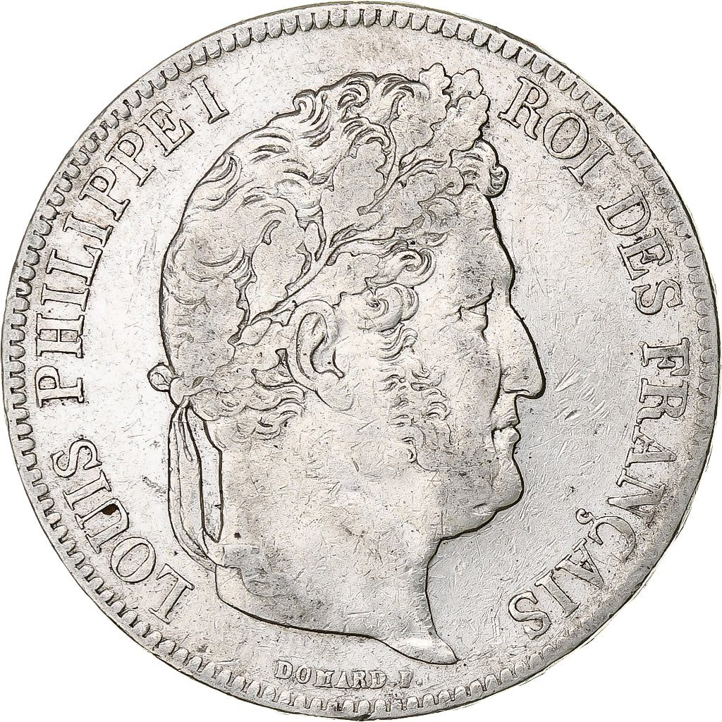 Moneta, Francia, Louis-Philippe, 5 Francs, 1840, Paris, MB+, Argento, KM:749.1