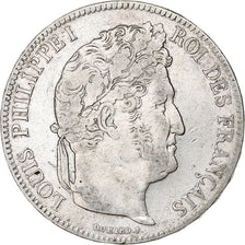 Moneta, Francia, Louis-Philippe, 5 Francs, 1840, Paris, MB+, Argento, KM:749.1