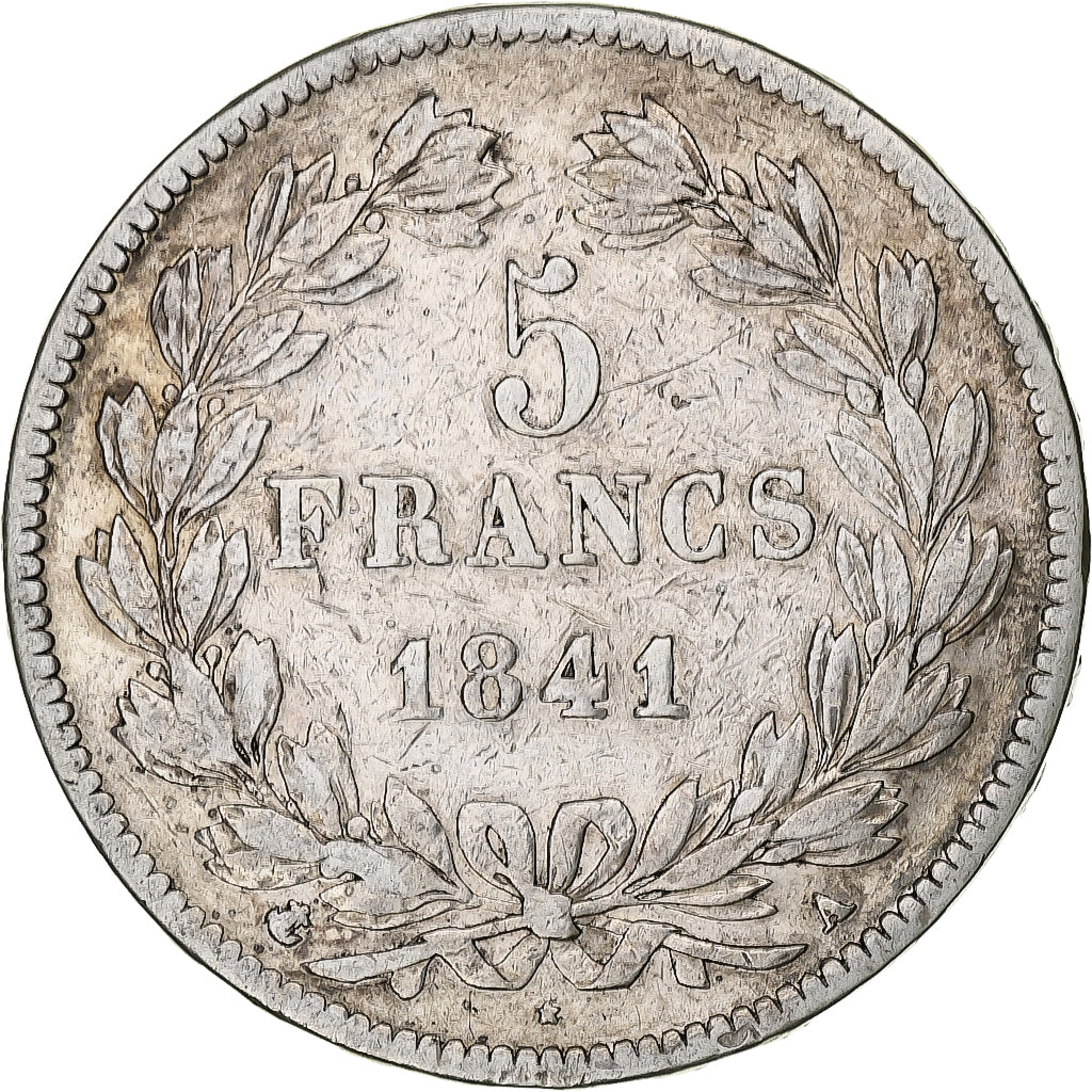 Monnaie, France, Louis-Philippe, 5 Francs, 1841, Paris, TB, Argent, Gadoury:678