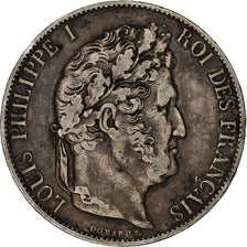 Coin, France, Louis-Philippe, 5 Francs, 1845, Lille, VF(20-25), Silver