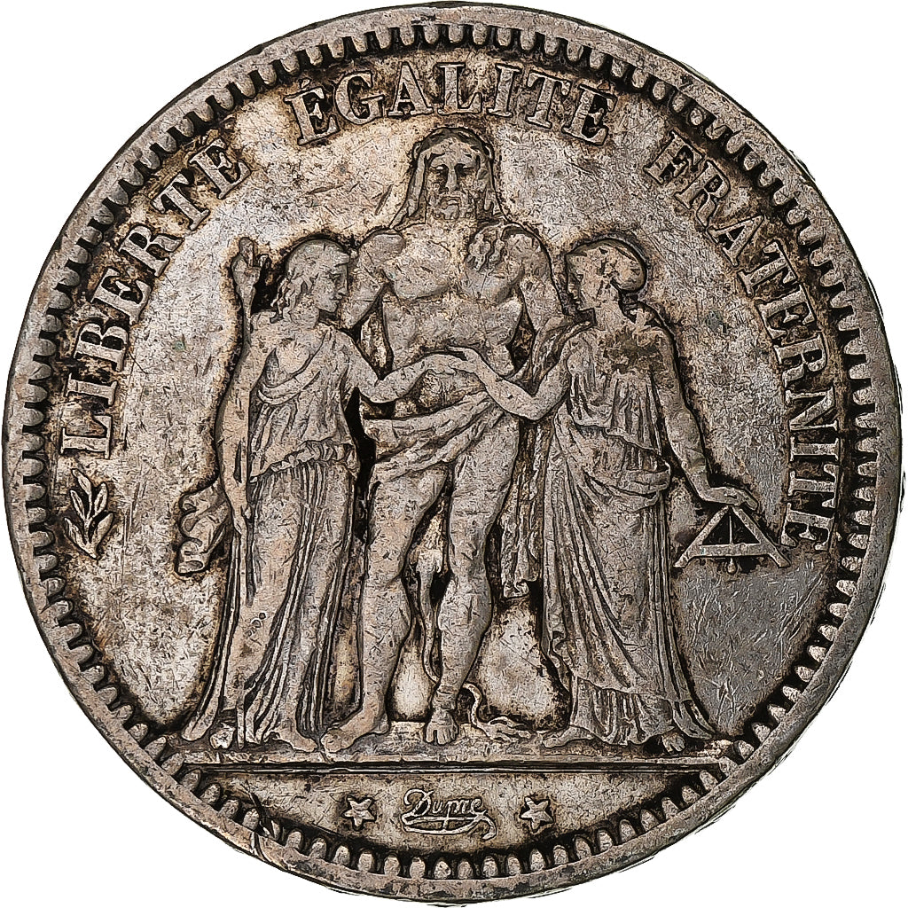 Munten, Frankrijk, Hercule, 5 Francs, 1872, Paris, FR+, Zilver, KM:820.1