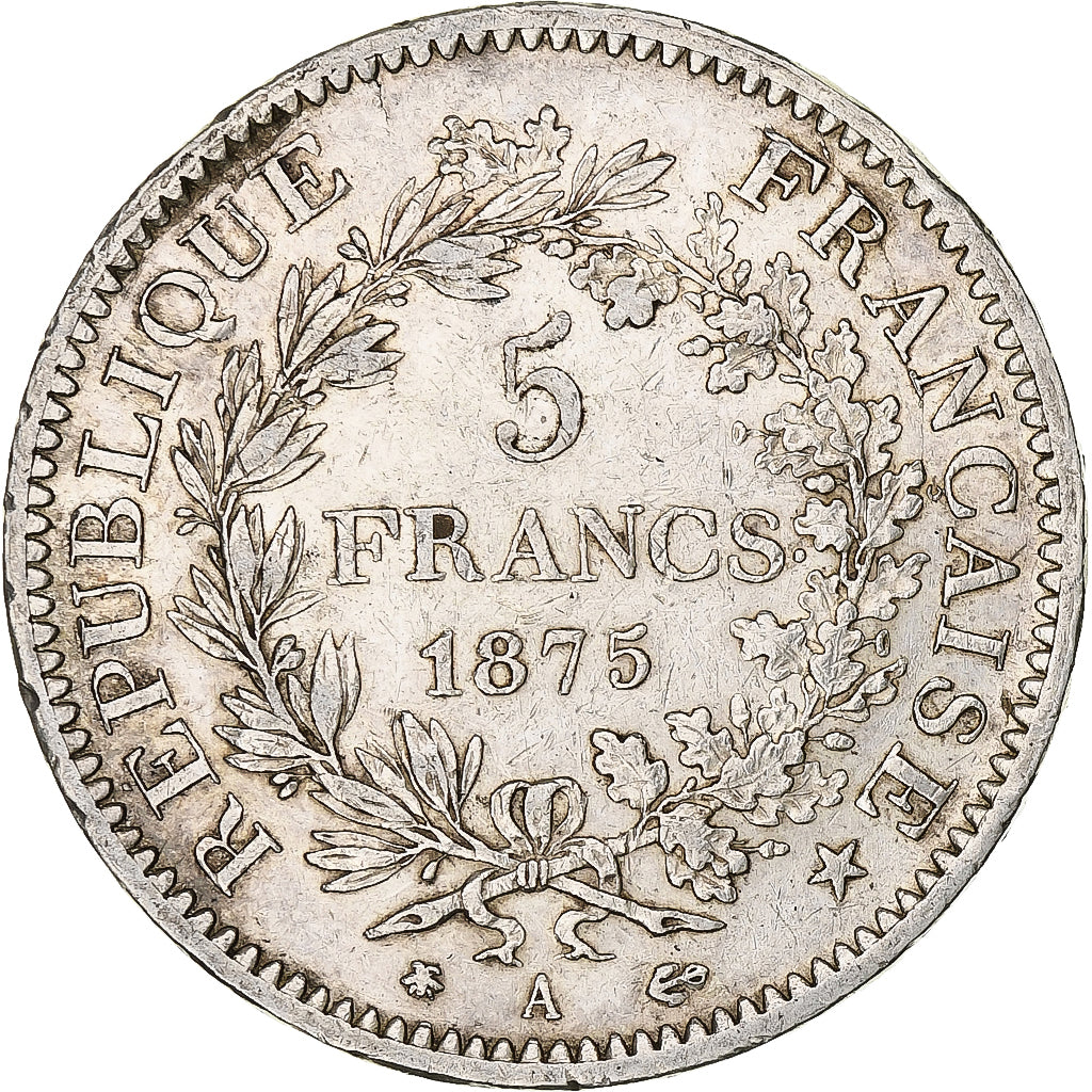 Coin, France, Hercule, 5 Francs, 1875, Paris, VF(30-35), Silver, KM:820.1