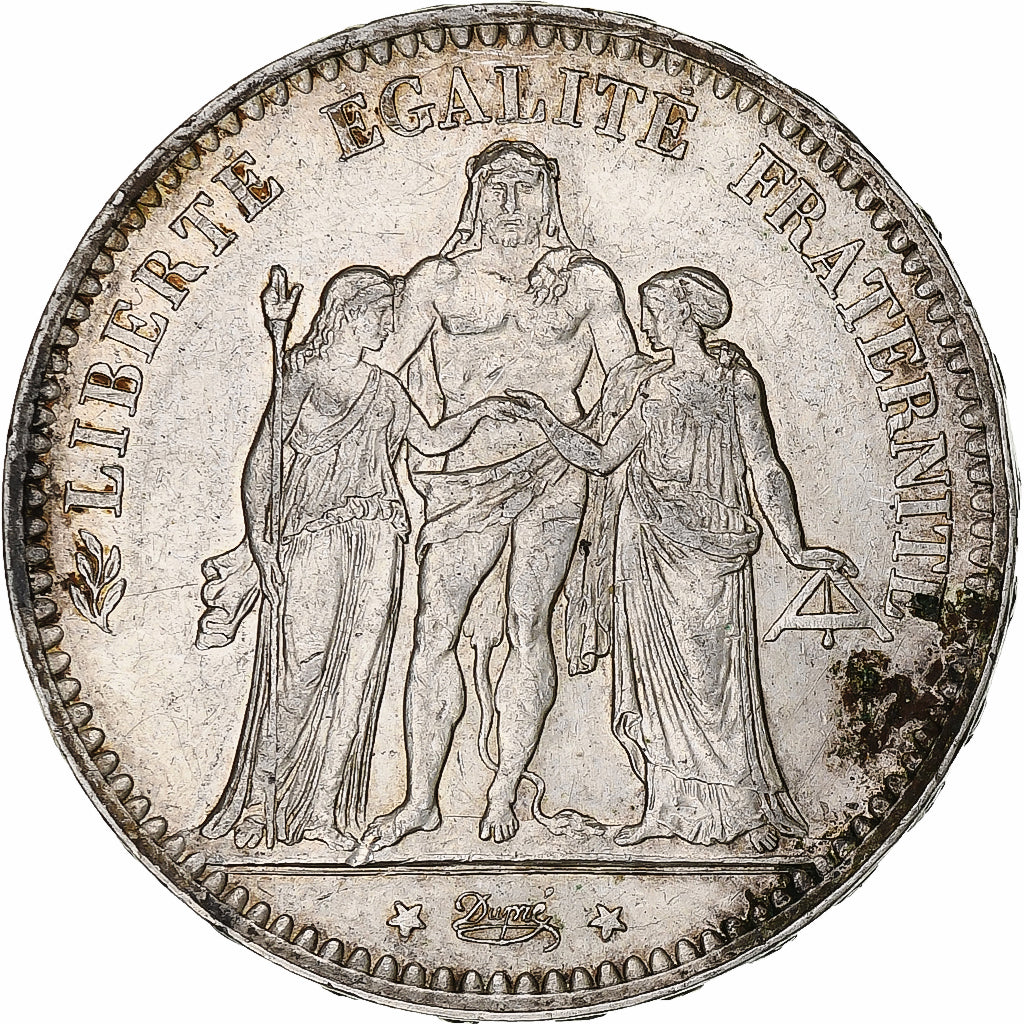 Coin, France, Hercule, 5 Francs, 1876, Paris, VF(30-35), Silver, KM:820.1