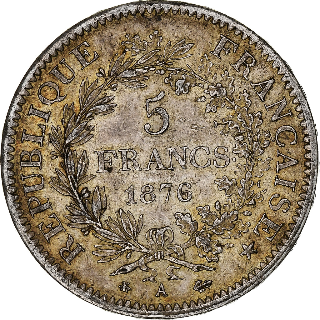 Coin, France, Hercule, 5 Francs, 1876, Paris, EF(40-45), Silver, KM:820.1