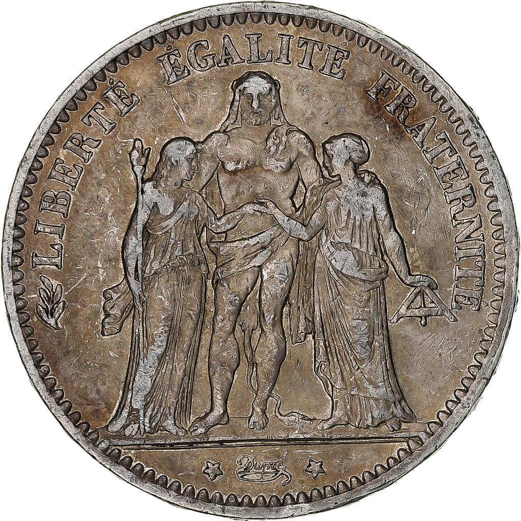 Coin, France, Hercule, 5 Francs, 1877, Paris, VF(30-35), Silver, KM:820.1