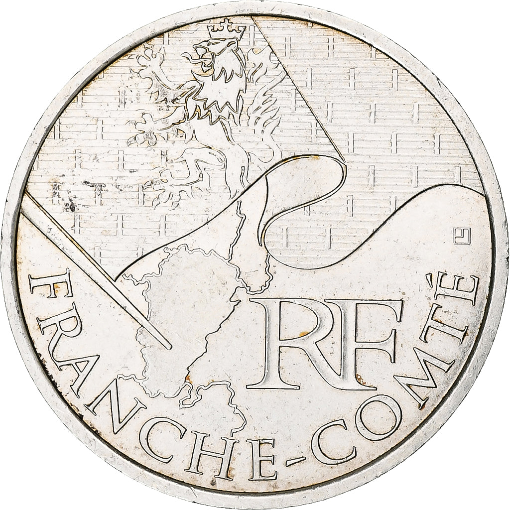 France, 10 Euro, Franche-Comté, 2010, Paris, MS(60-62), Silver, KM:1653