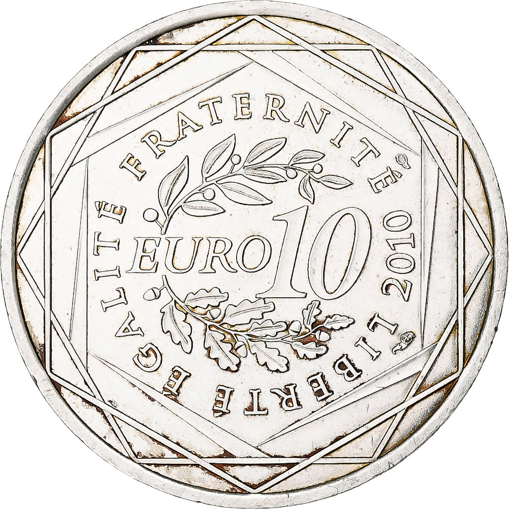 France, 10 Euro, Franche-Comté, 2010, Paris, MS(60-62), Silver, KM:1653
