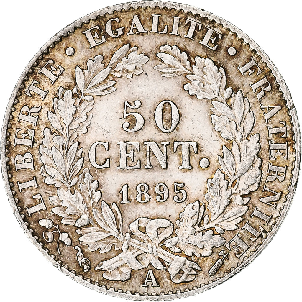 Moneta, Francia, Cérès, 50 Centimes, 1895, Paris, SPL, Argento, KM:834.1
