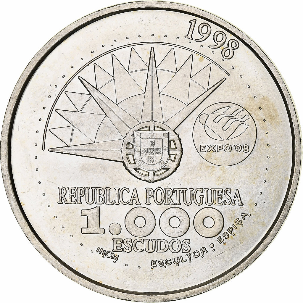 Coin, Portugal, 1000 Escudos, 1998, MS(63), Silver, KM:707