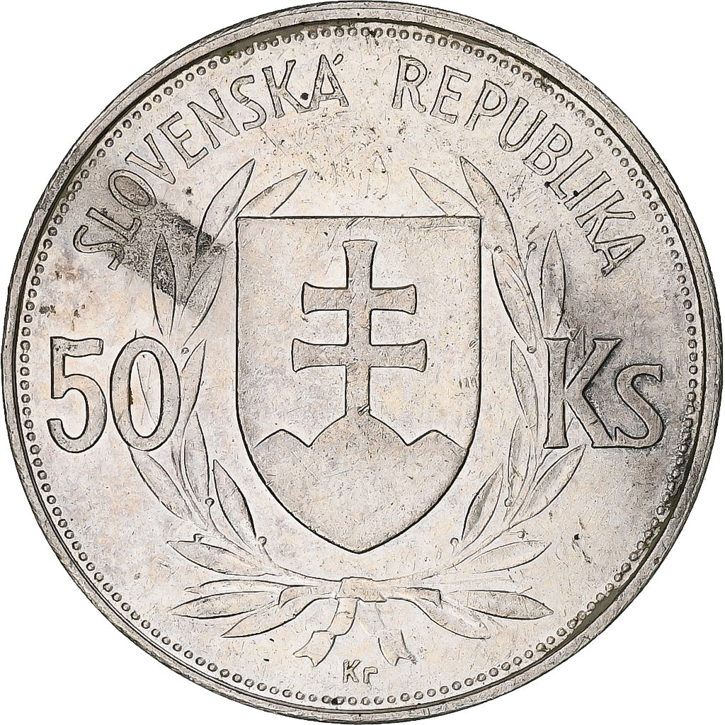 Monnaie, Slovaquie, 50 Korun, 1944, TTB+, Argent, KM:10