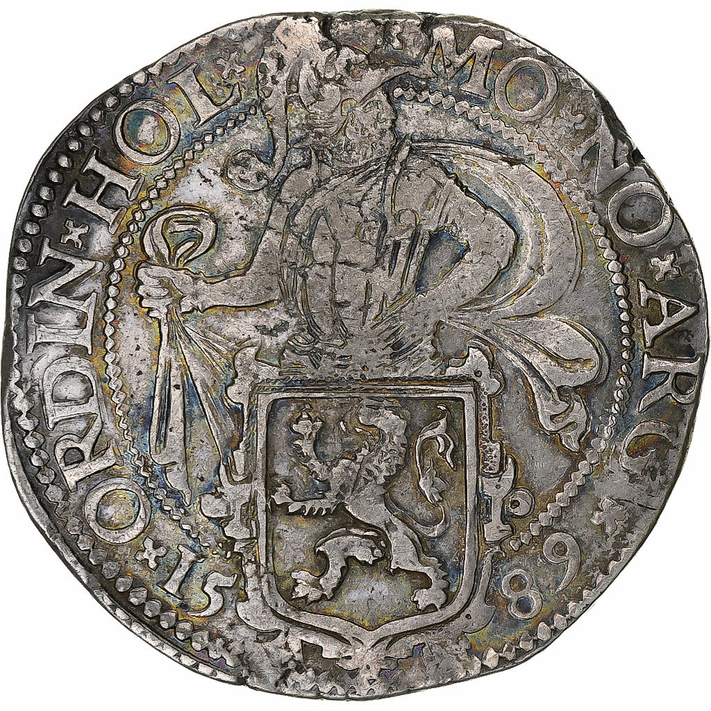 Coin, Netherlands, Daldre ou écu au lion, 1589, Dordrecht, EF(40-45), Silver
