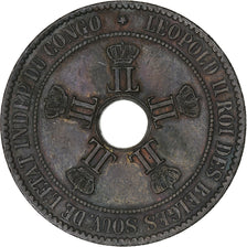 Coin, CONGO FREE STATE, Leopold II, 10 Centimes, 1894, EF(40-45), Copper, KM:4