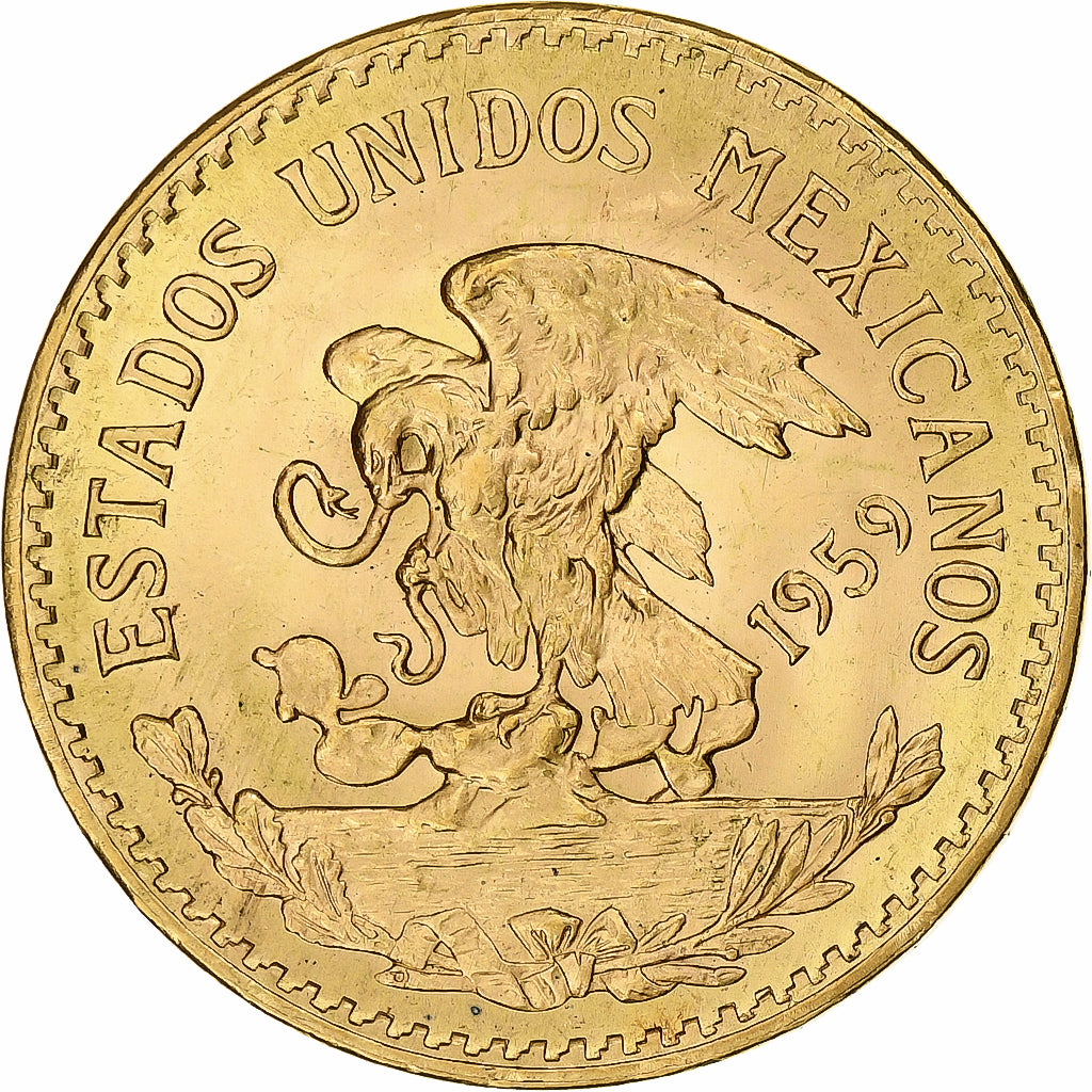 Moneda, México, 20 Pesos, 1959, Mexico City, EBC+, Oro, KM:478