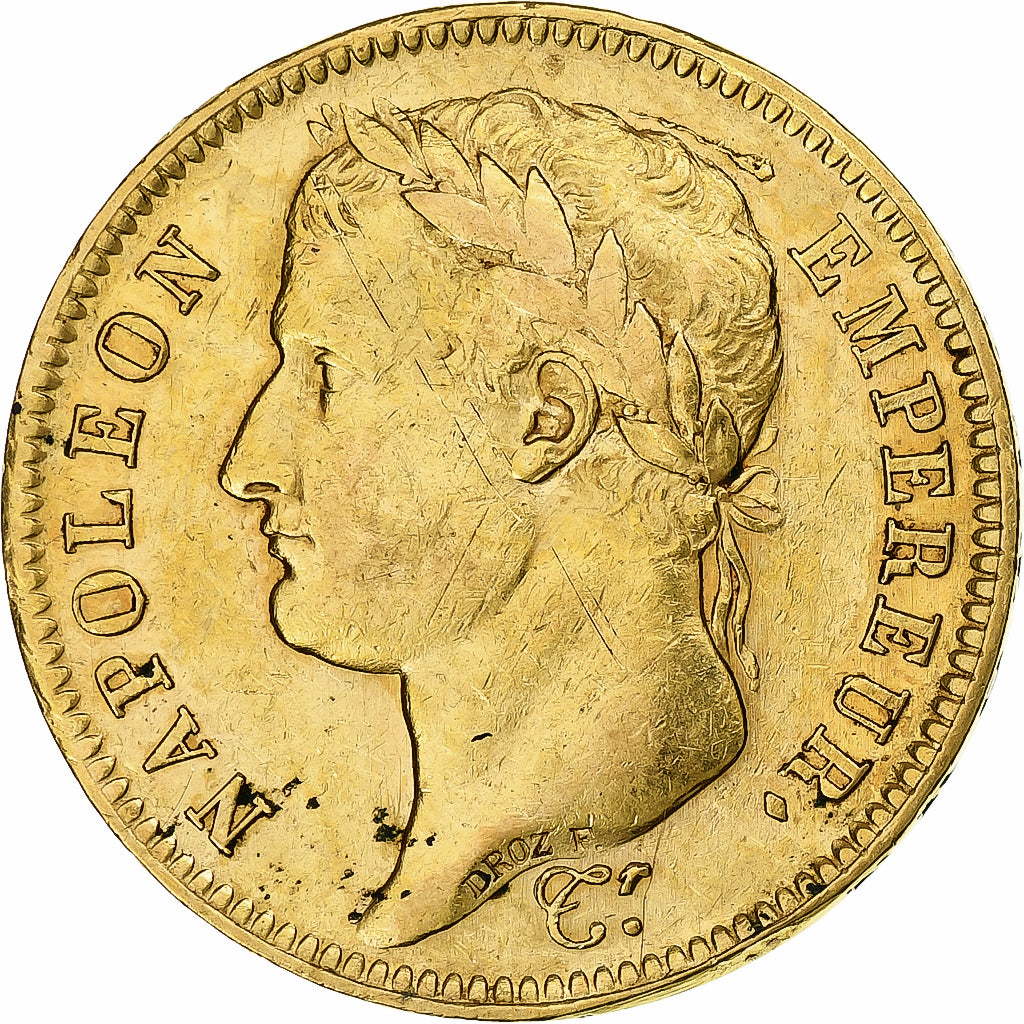 Moneta, Francia, Napoléon I, 40 Francs, 1809, Paris, MB+, Oro, KM:696.1