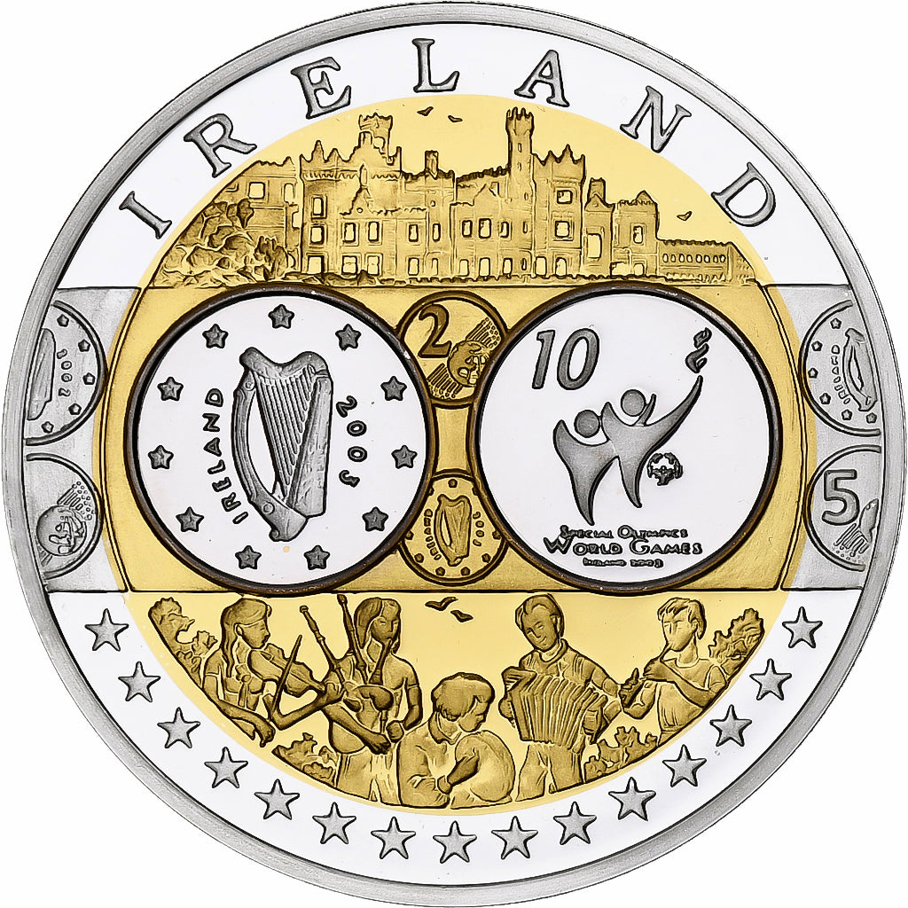 Ireland, Medal, Euro, Europa, Politics, FDC, MS(65-70), Silver