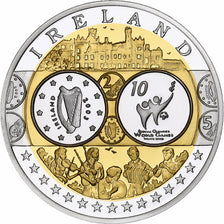 Ireland, Medal, Euro, Europa, Politics, FDC, MS(65-70), Silver