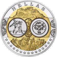 Grecia, medalla, Euro, Europa, FDC, Plata