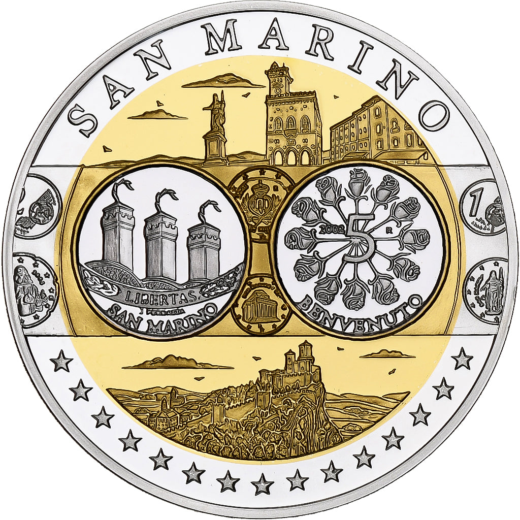 San Marino, Medal, Euro, Europa, Politics, MS(65-70), Silver