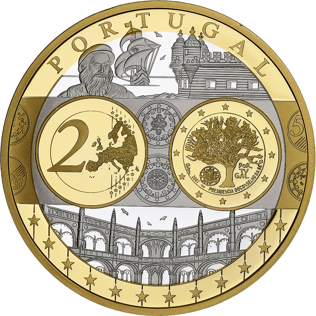 Portugal, Medal, Euro, Europa, Politics, MS(65-70), Silver