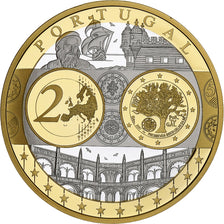 Portugal, Medal, Euro, Europa, Politics, MS(65-70), Silver