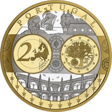 Portogallo, medaglia, Euro, Europa, Politics, FDC, Argento