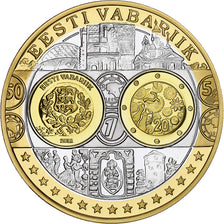 Estonia, Medal, Euro, Europa, Politics, MS(65-70), Silver