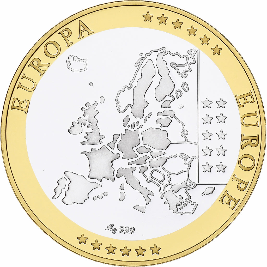 Estonia, Medal, Euro, Europa, Politics, MS(65-70), Silver