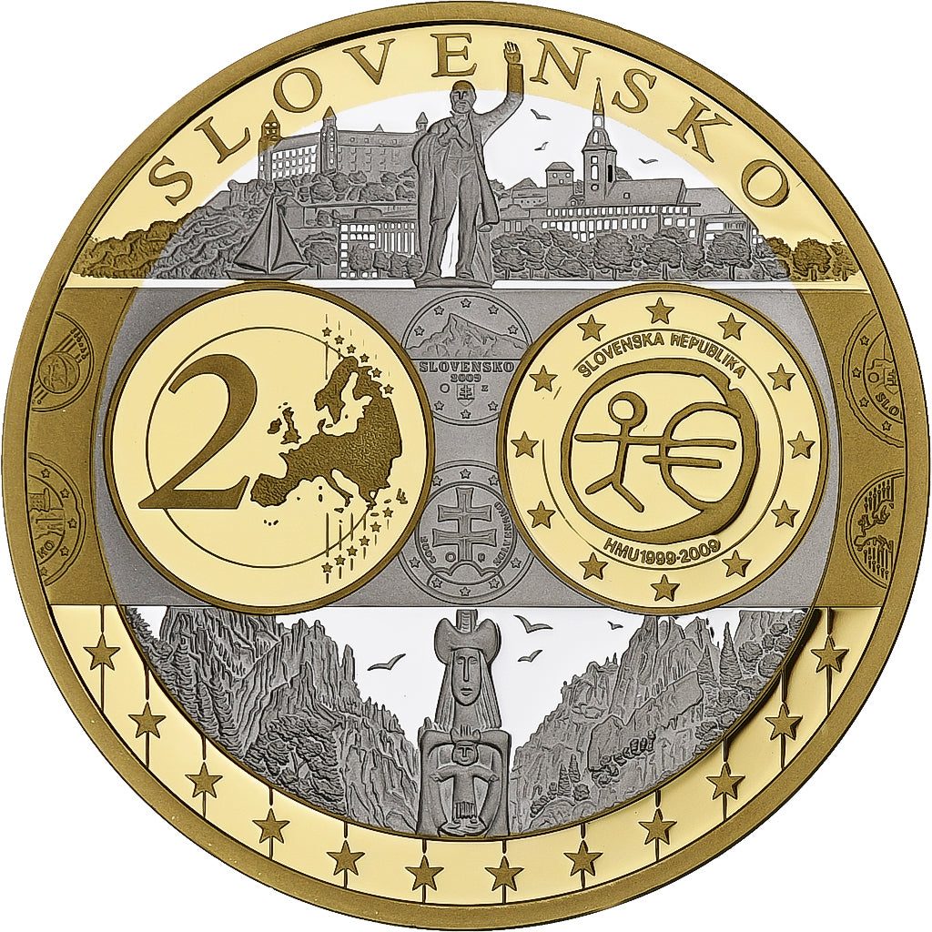 Slovakia, Medal, L'Europe, Politics, Society, War, FDC, MS(65-70), Silver