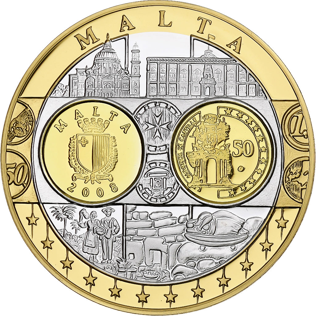 Malta, Medal, Euro, Europa, MS(65-70), Silver