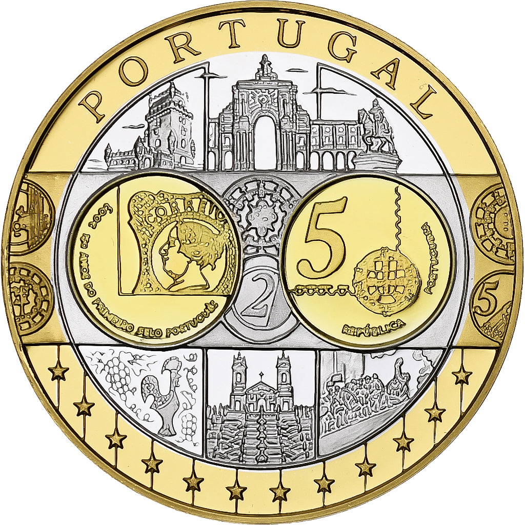 Portogallo, medaglia, Euro, Europa, Politics, FDC, Argento