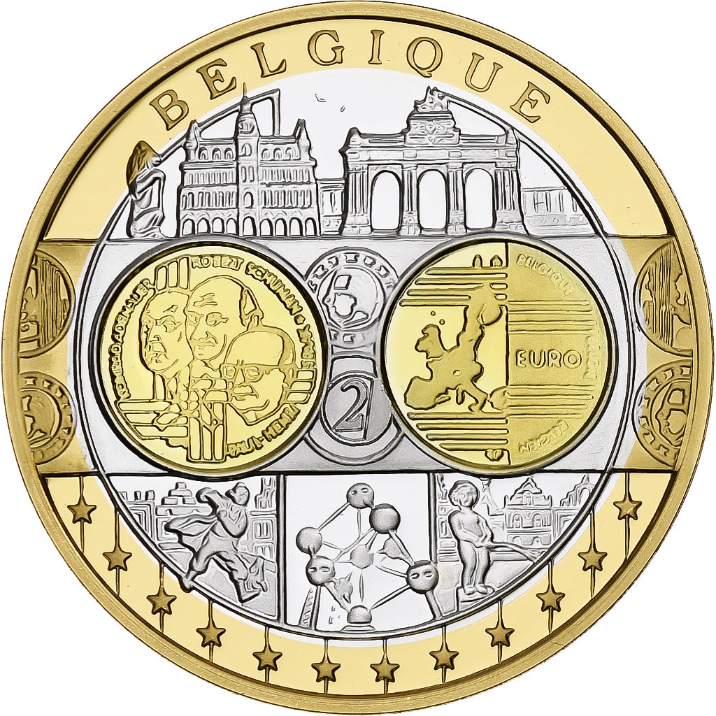 Belgium, Medal, Euro, Europa, MS(65-70), Silver
