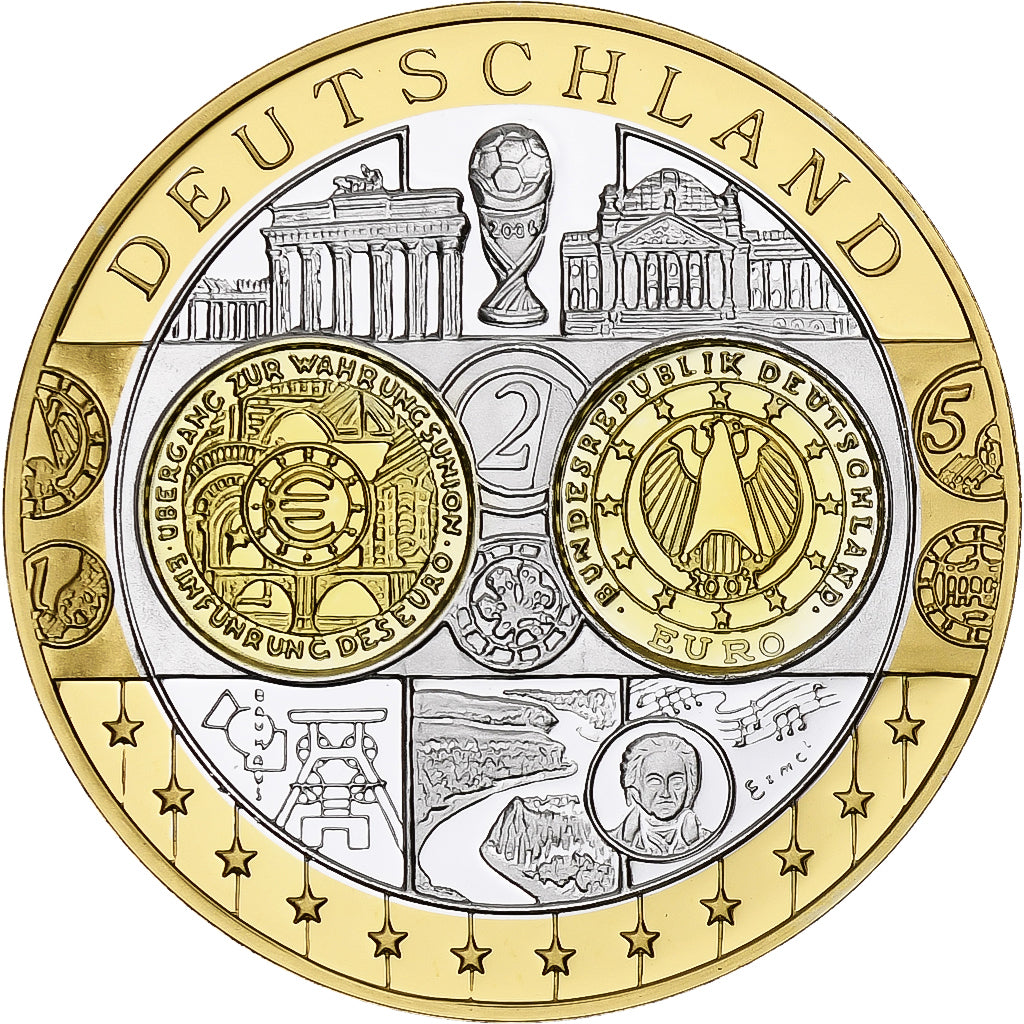 Duitsland, Medaille, Euro, Europa, FDC, Zilver