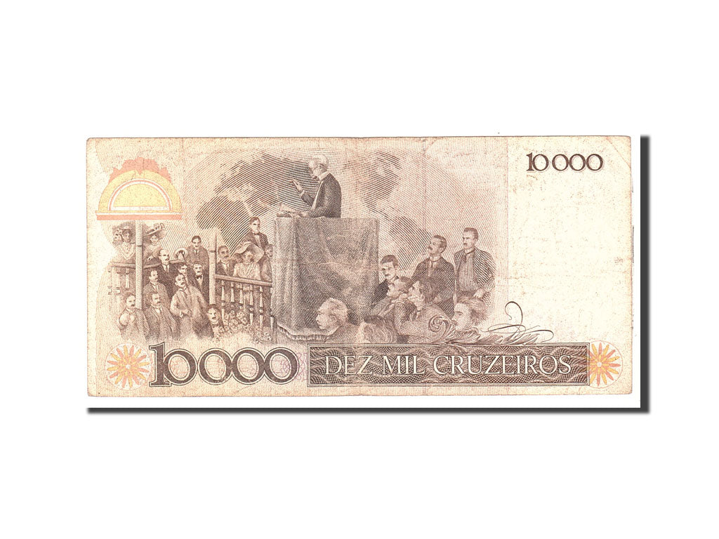 Brasile, 10,000 Cruzeiros, 1984, KM:203a, Undated, MB