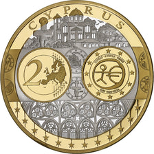 Chipre, medalha, Euro, Europa, Politics, MS(65-70), Prata