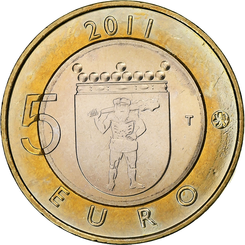 Finlande, 5 Euro, Province de Laponie, 2011, Vantaa, SUP, Bimétallique, KM:170