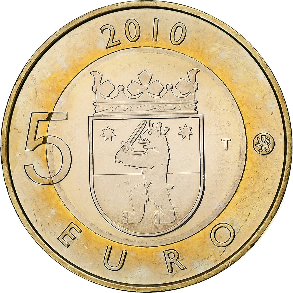 Finland, 5 Euro, Provinces - Satakunta, 2010, Vantaa, AU(55-58), Bi-Metallic
