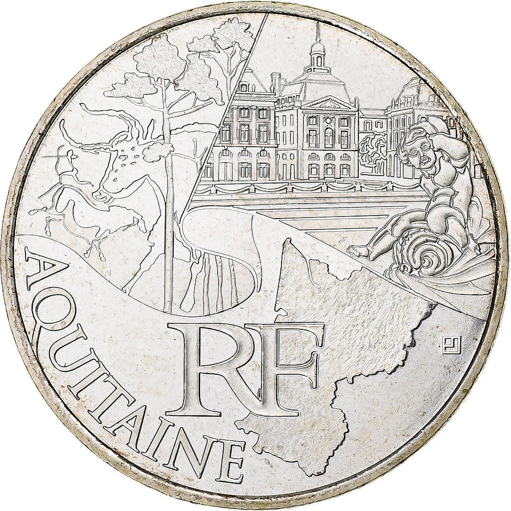 France, 10 Euro, 2011, Paris, Aquitaine, MS(63), Silver, KM:1727