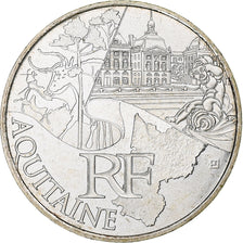 France, 10 Euro, 2011, Paris, Aquitaine, MS(63), Silver, KM:1727