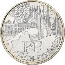 France, 10 Euro, Midi-Pyrénées, 2011, Paris, MS(63), Silver, KM:1752