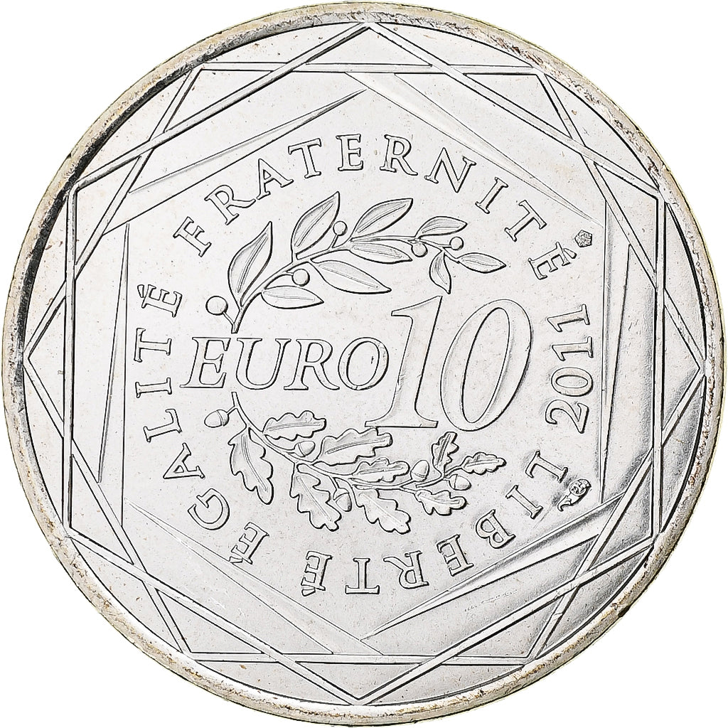 France, 10 Euro, Midi-Pyrénées, 2011, Paris, MS(63), Silver, KM:1752