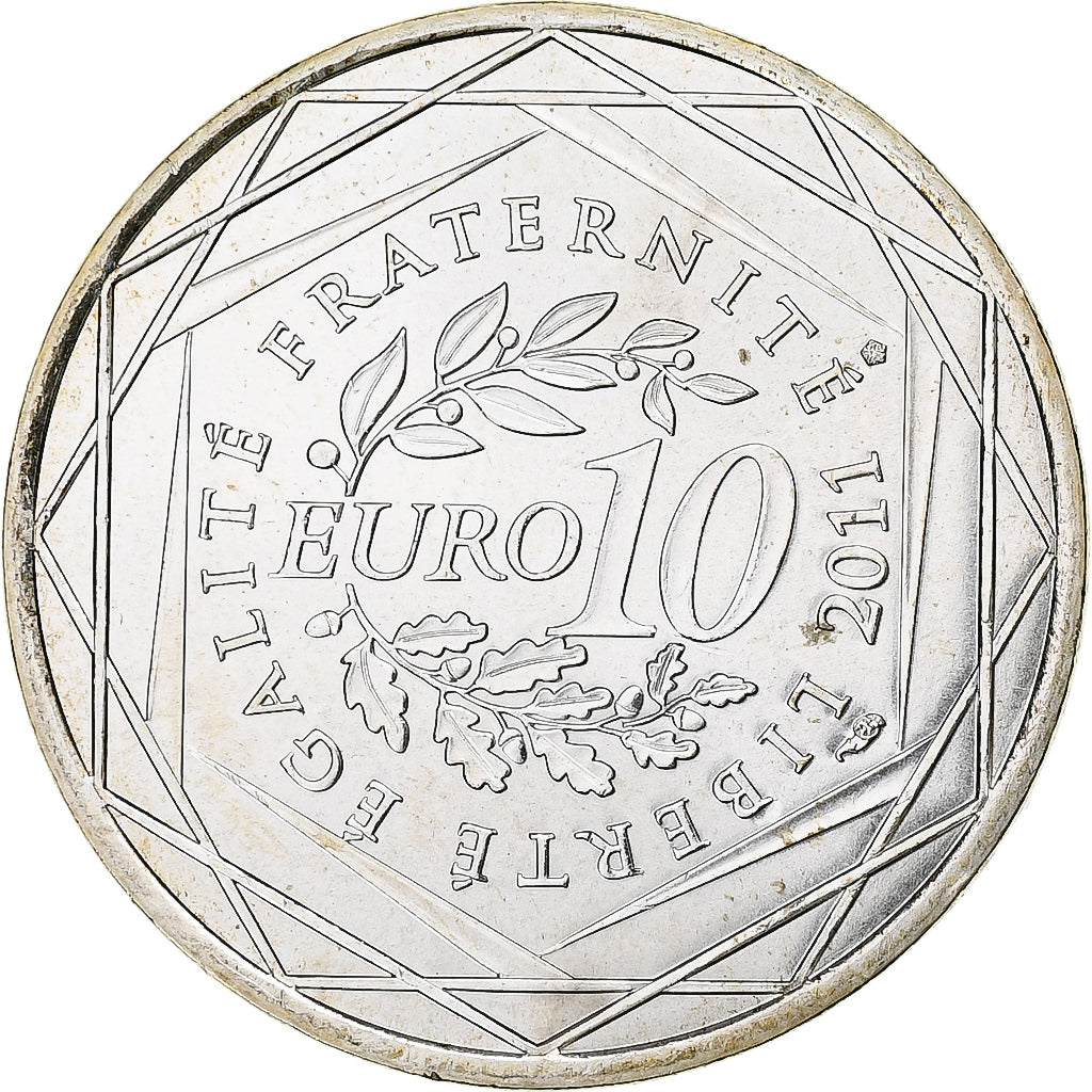 France, 10 Euro, Lorraine, 2011, Paris, MS(64), Silver, KM:1743